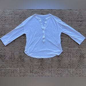 Majestic Filatures Soft Touch Cotton Henley‎ Tee Womens Size 1 XS Minimalist